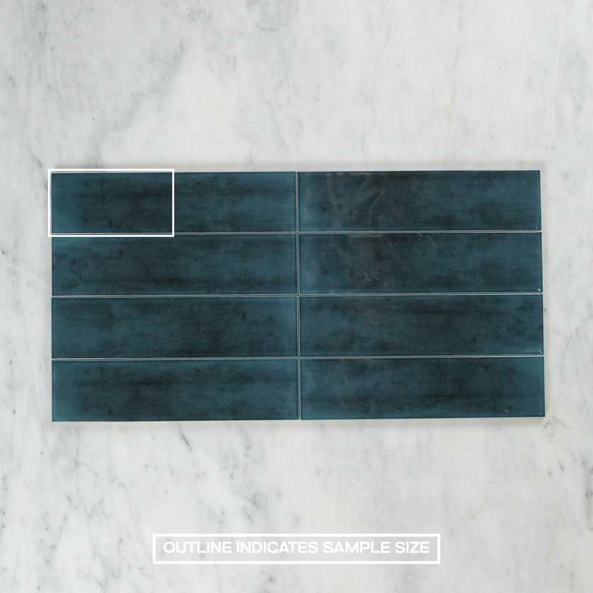 Boutique Navy Blue Gloss Subway Ripple