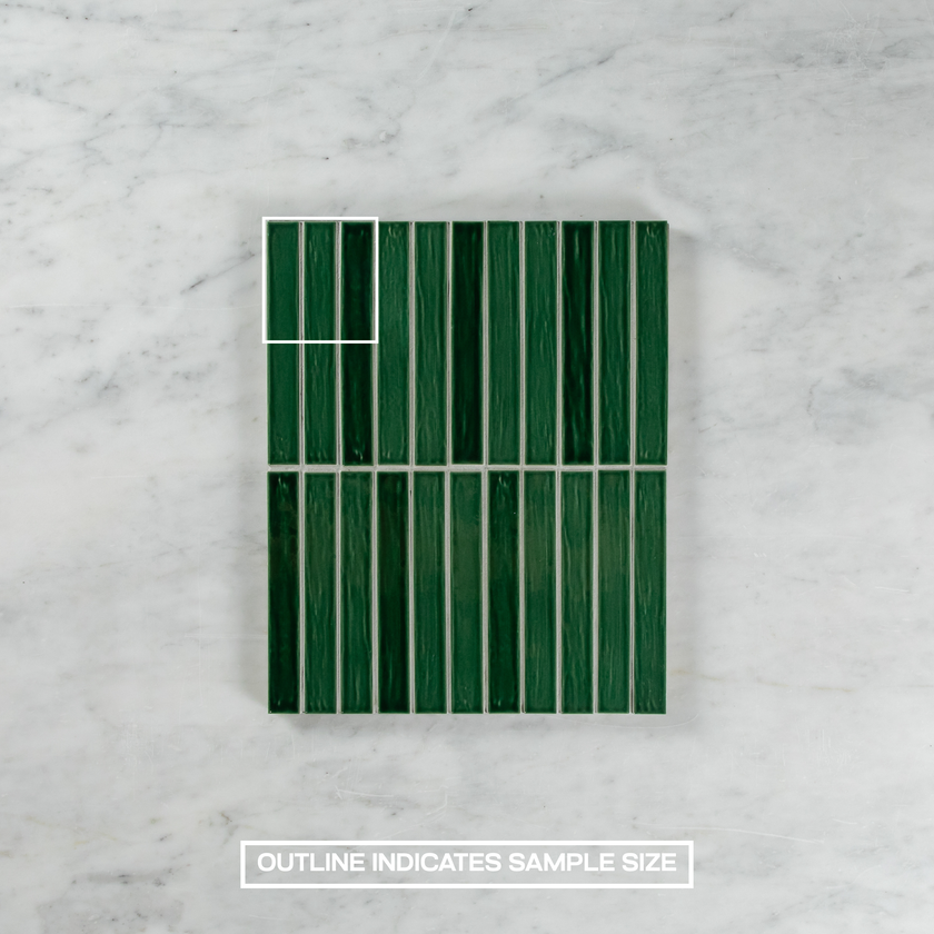 Porcelain Dark Green Glossy Mosaic