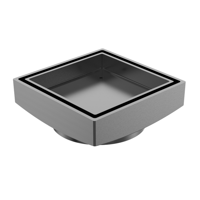Floor Waste Bermuda Mega Square 100mm Brushed Gunmetal