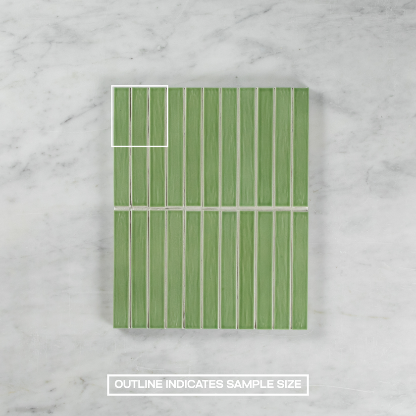 Porcelain Light Green Glossy Mosaic