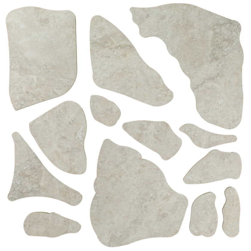 Travertine Stone Silver Crazy Pave In Out