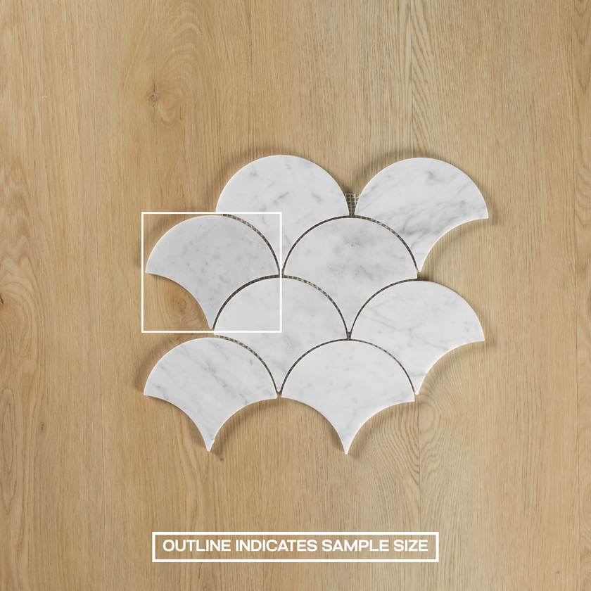 Carrara Marble Mosaic Large Fans