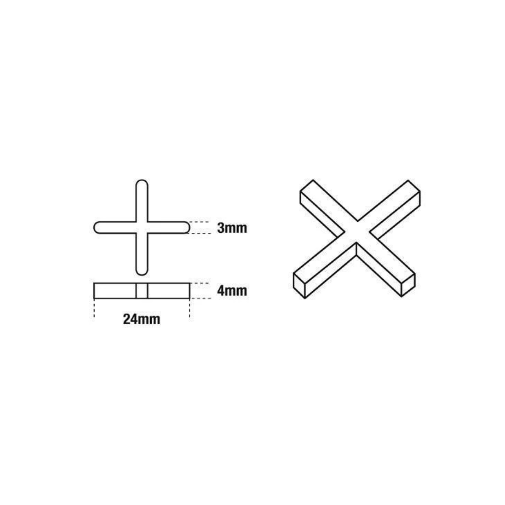 Cross Spacers 3mm 10000 Pieces Bucket