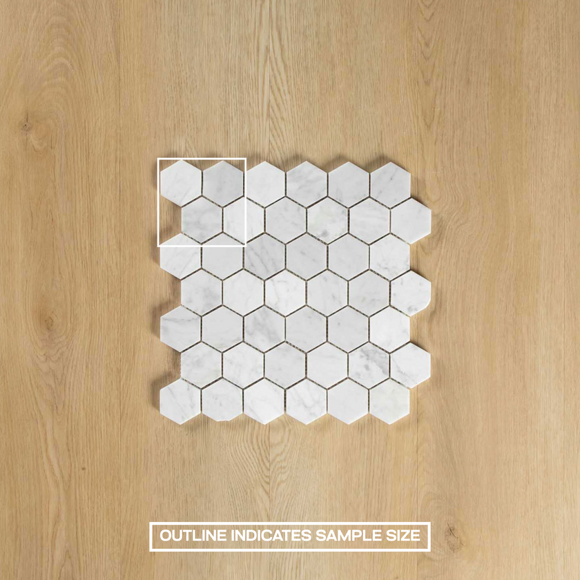 Carrara Marble Mosaic Hexagonal Honed