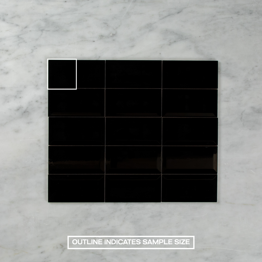 Black Gloss Subway Bevelled