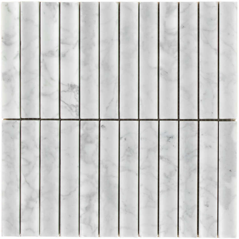 Carrara Marble Honed Concave Flute Mosaic