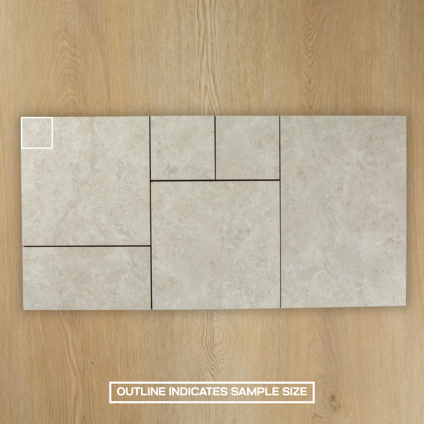Travertine Stone Silver French Pattern In Out