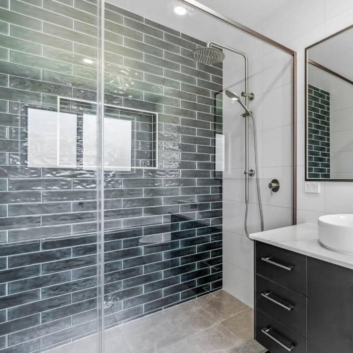 Boutique Navy Blue Gloss Subway Ripple