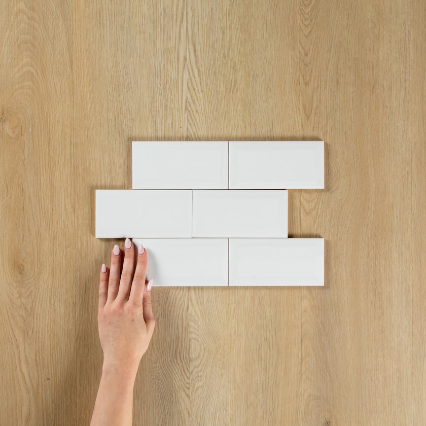 White Gloss Subway Bevelled