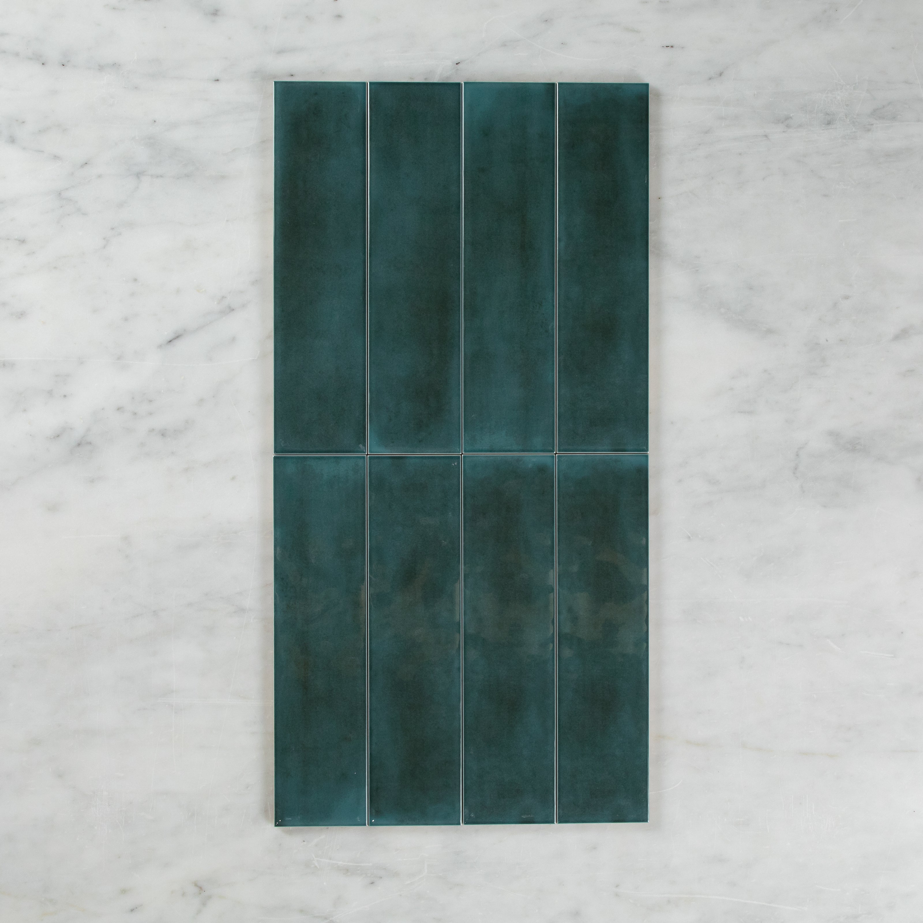 Boutique Peacock Green Gloss Subway Ripple