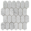 Carrara Marble Arch/Long Fish Scale Mosaic