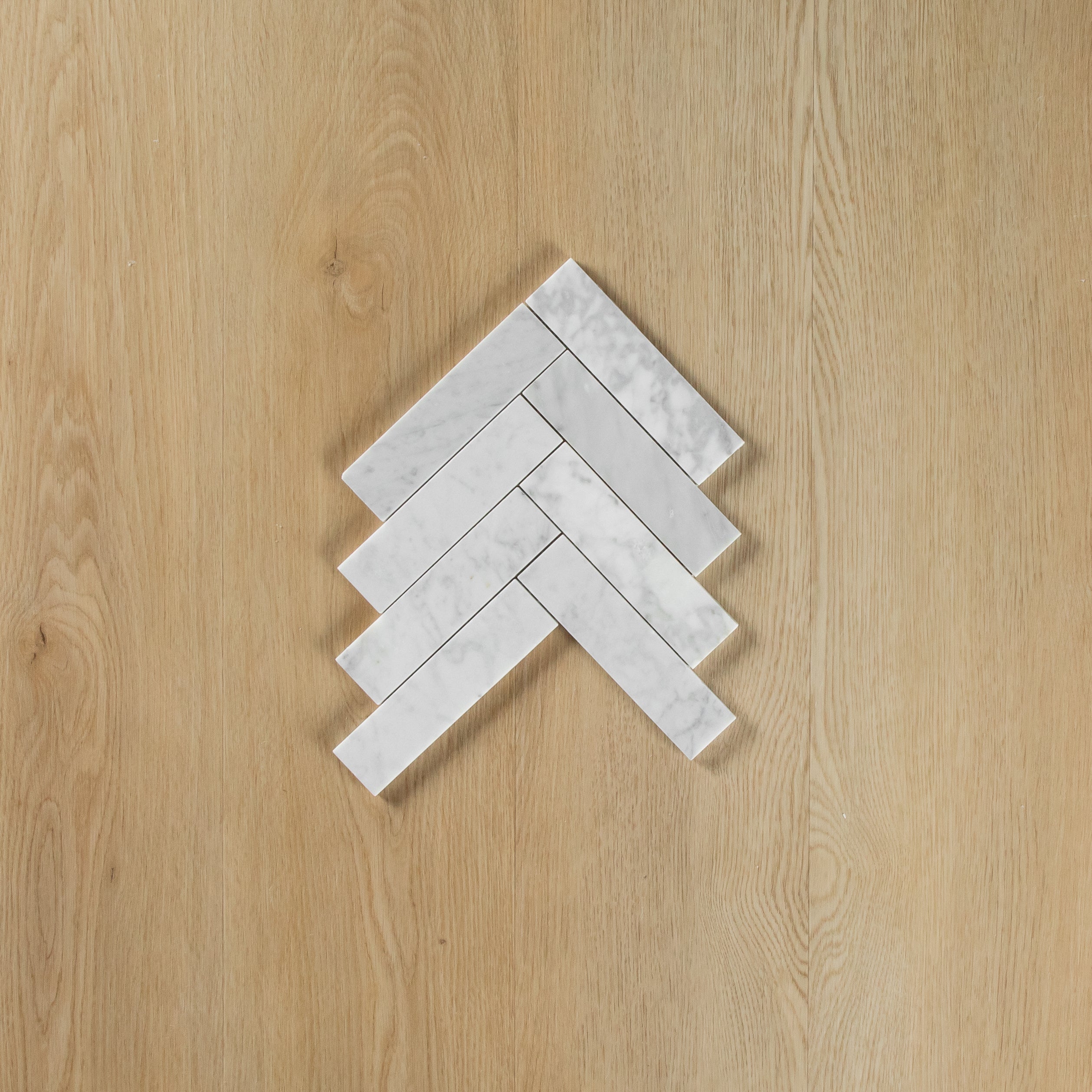 Carrara Marble Mosaic Herringbone