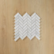 Carrara Marble Mosaic Herringbone Polished Small