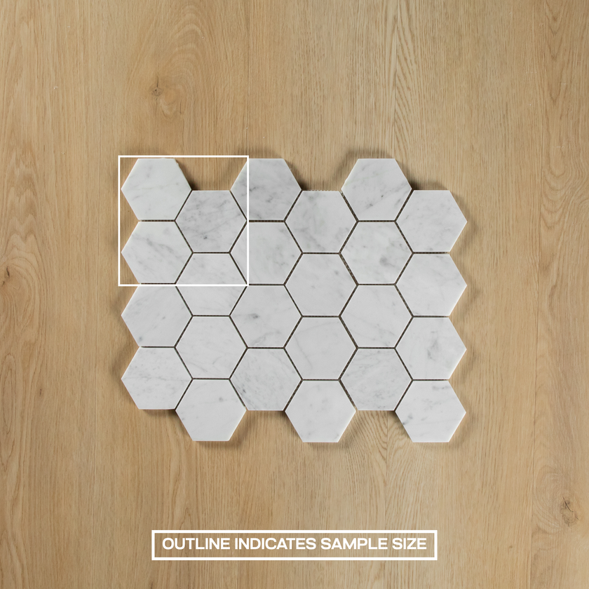 Carrara Marble Mosaic Hexagonal Polished