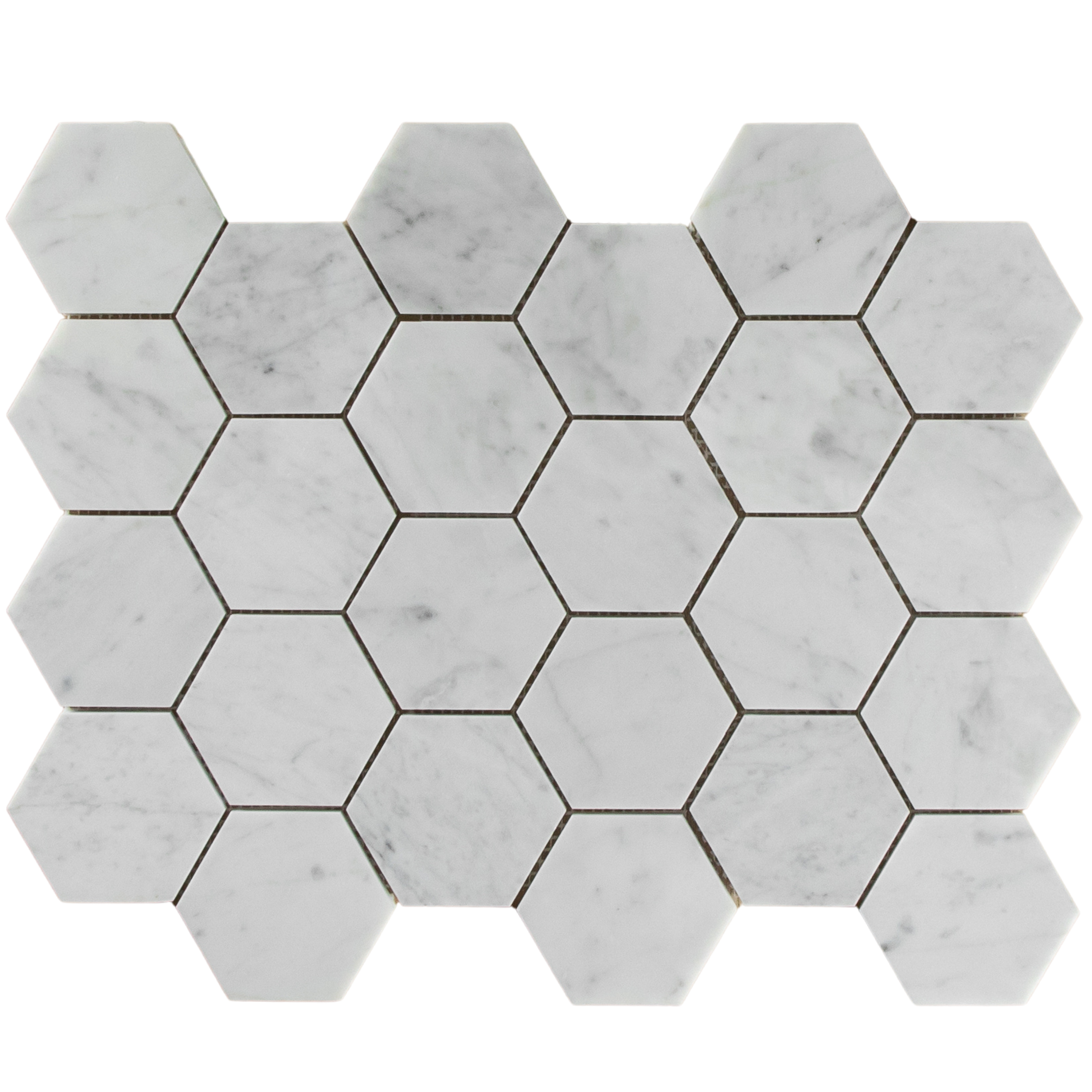 Carrara Marble Mosaic Hexagonal Polished
