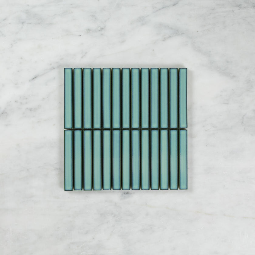 Clovelly Antique Light Green Gloss Concave Kit Kat Mosaic Mosaic