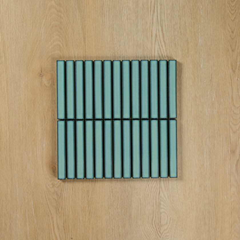 Clovelly Antique Light Green Gloss Concave Kit Kat Mosaic Mosaic