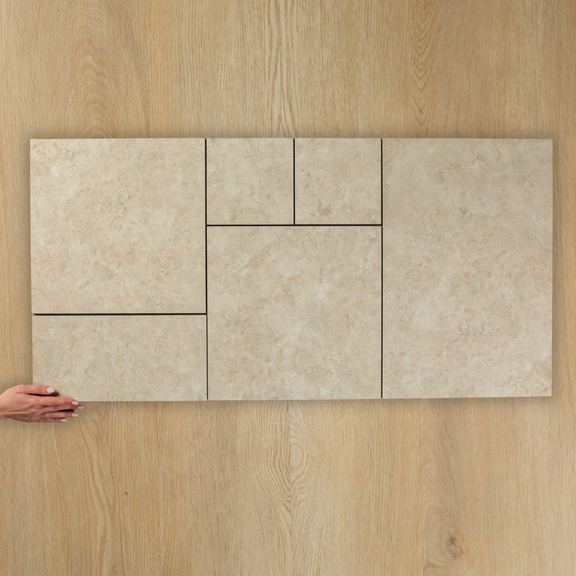 Travertine Stone Ivory French Pattern