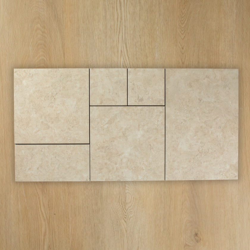 Travertine Stone Ivory French Pattern