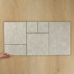 Travertine Stone Silver French Pattern