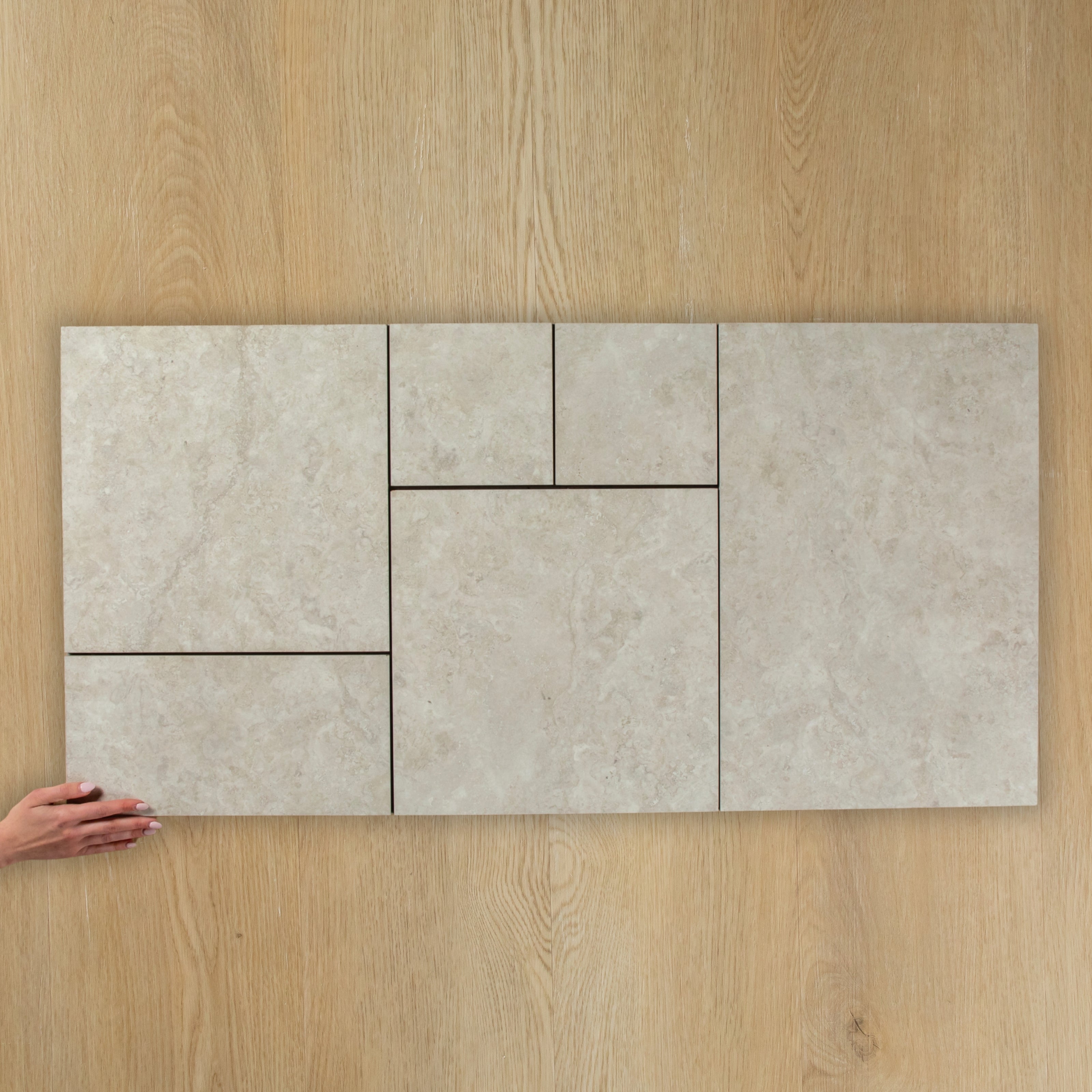 Travertine Stone Silver French Pattern