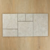 Travertine Stone Silver French Pattern