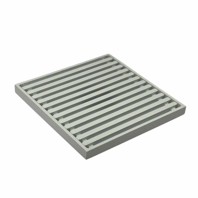115 x 115 Grate Top Floor Drain White With Puddle Flange 100mm