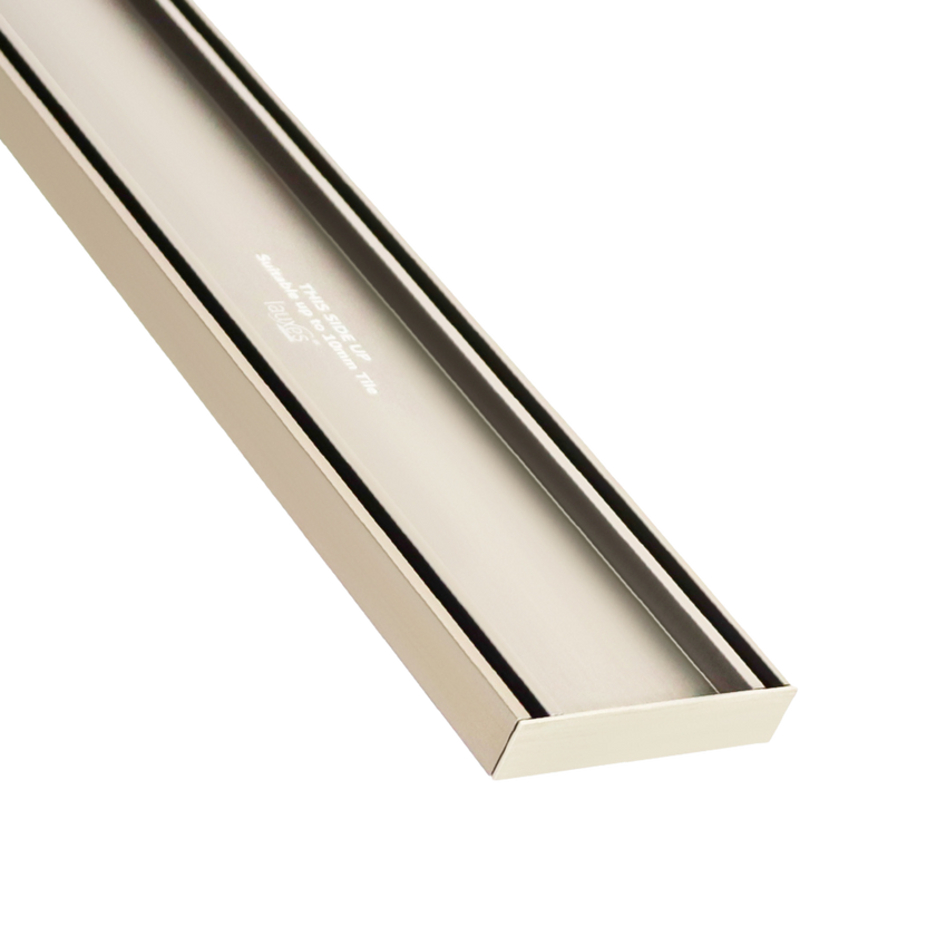 Lauxes Aluminium Brushed Nickel Slimline Tile Insert 100mm x 21mm