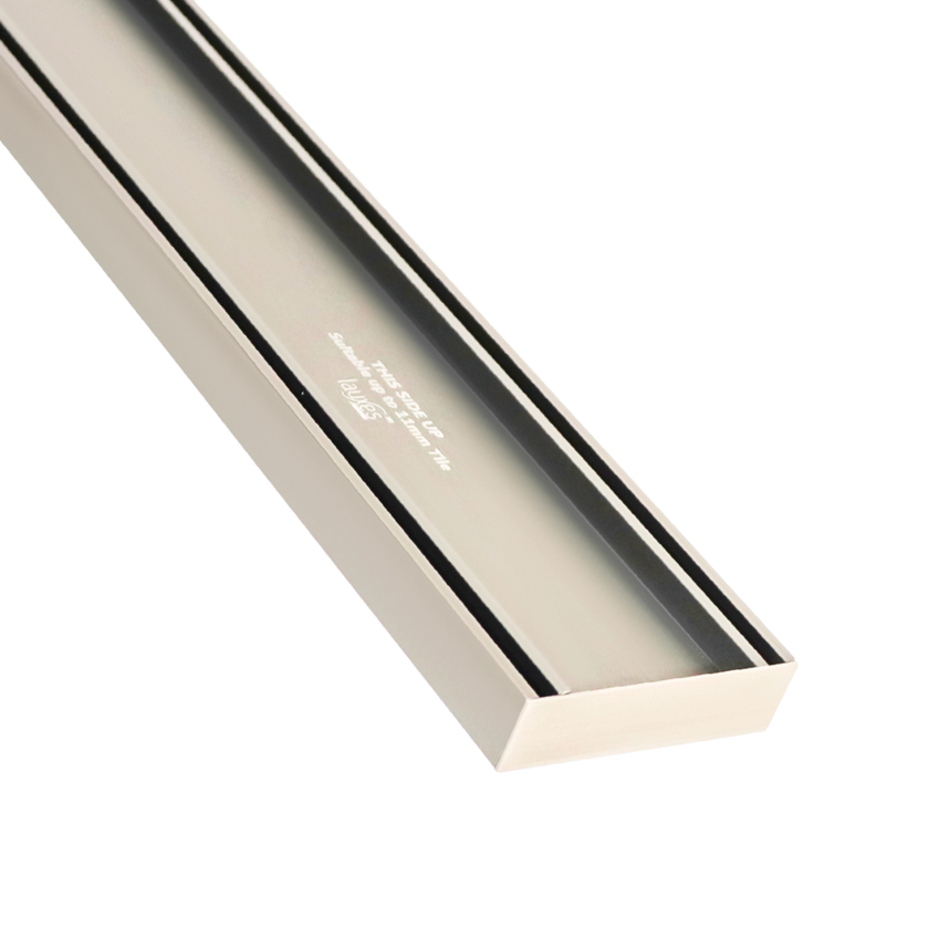 Lauxes Aluminium Brushed Nickel Slimline Tile Insert 100mm x 26mm