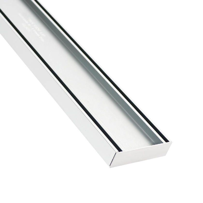 Lauxes Aluminium Celleni Silver Slimline Tile Insert 100mm x 26mm