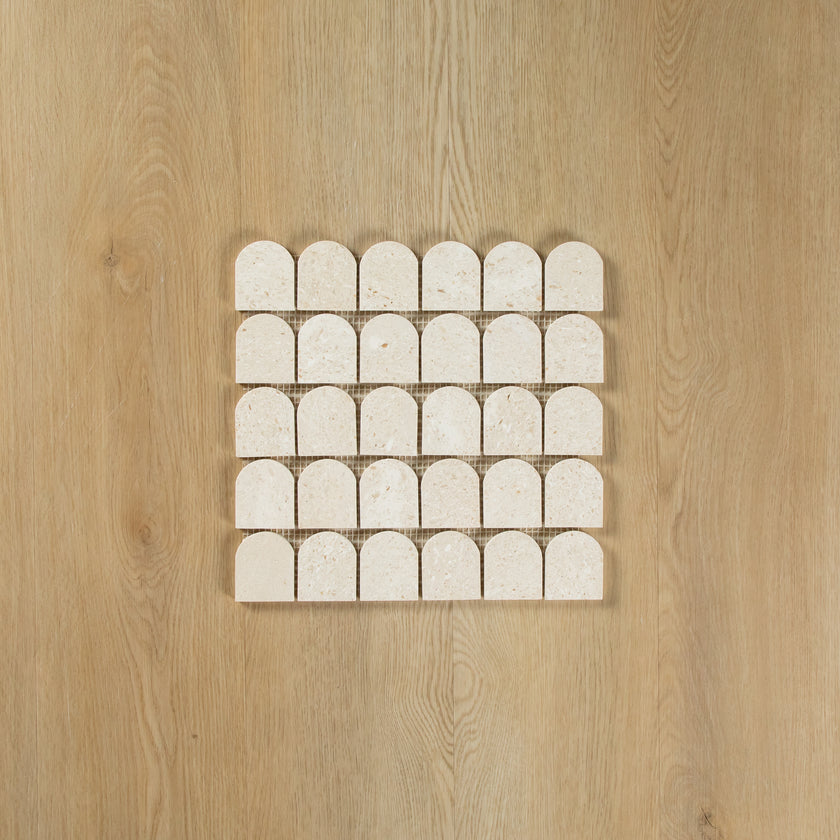 Mini Arch Mosaic Ivory Limestone
