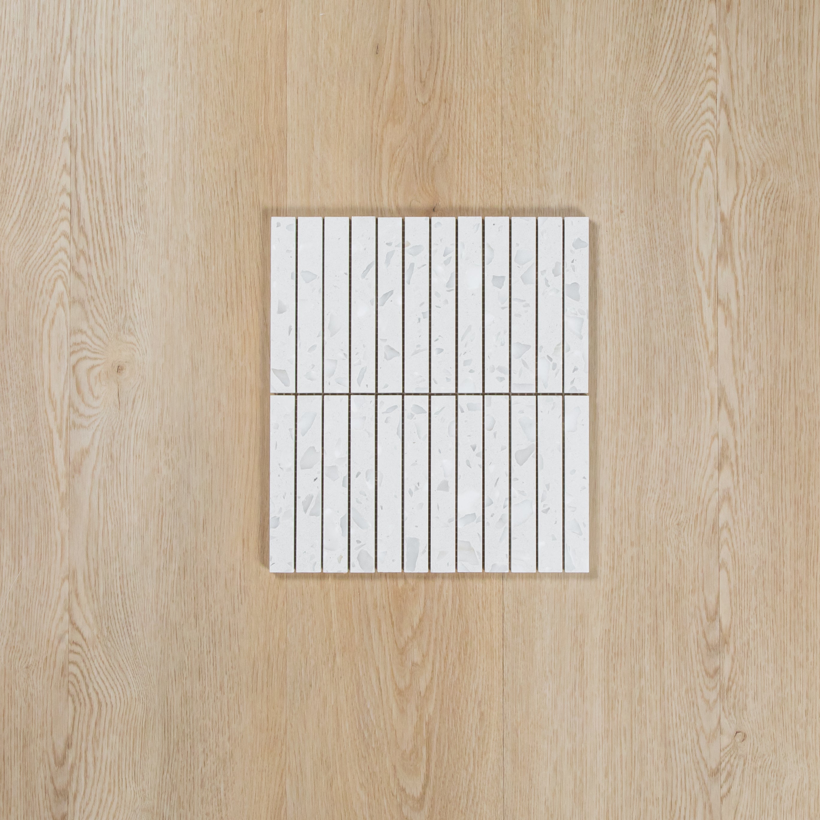 Terrazzo White Honed Moonstone Kit Kat Mosaic