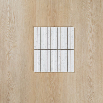 Terrazzo White Honed Moonstone Kit Kat Mosaic