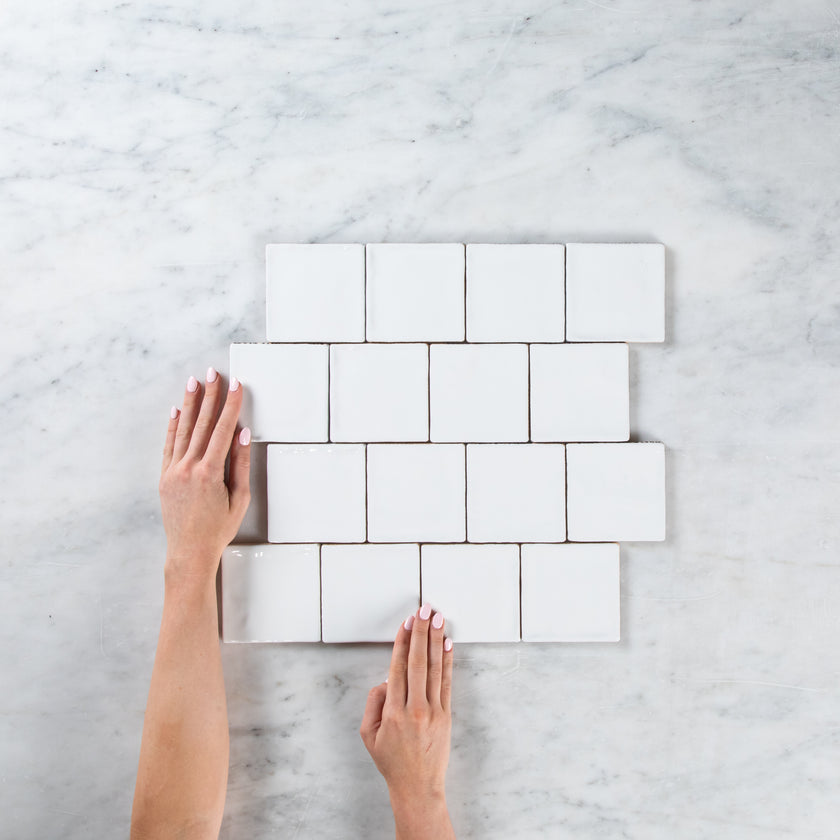 Noosa White Gloss Wave 100 x 100