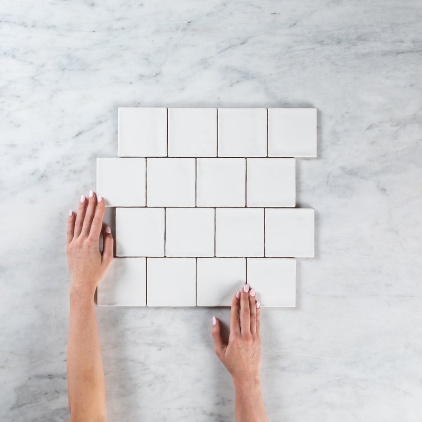 Noosa White Matte Wave 100 x 100