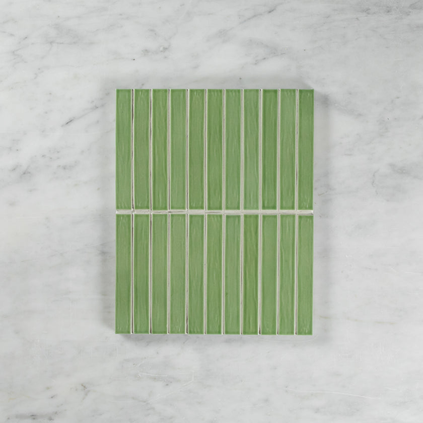 Porcelain Light Green Glossy Mosaic