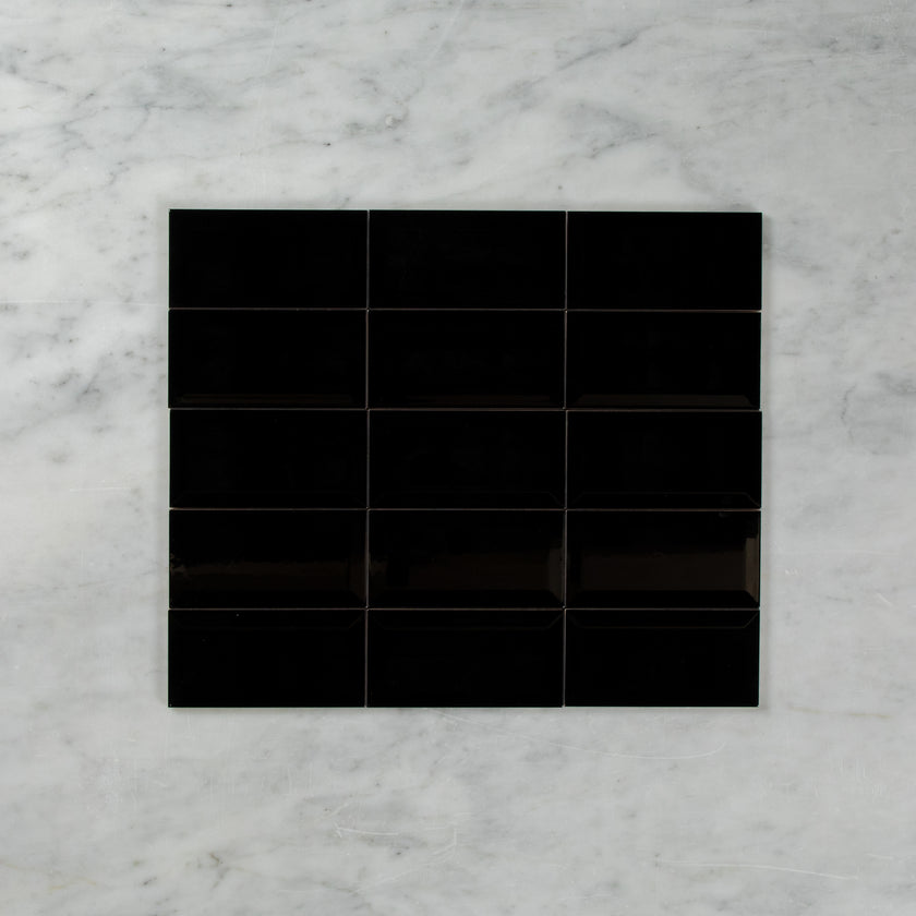 Black Gloss Subway Bevelled