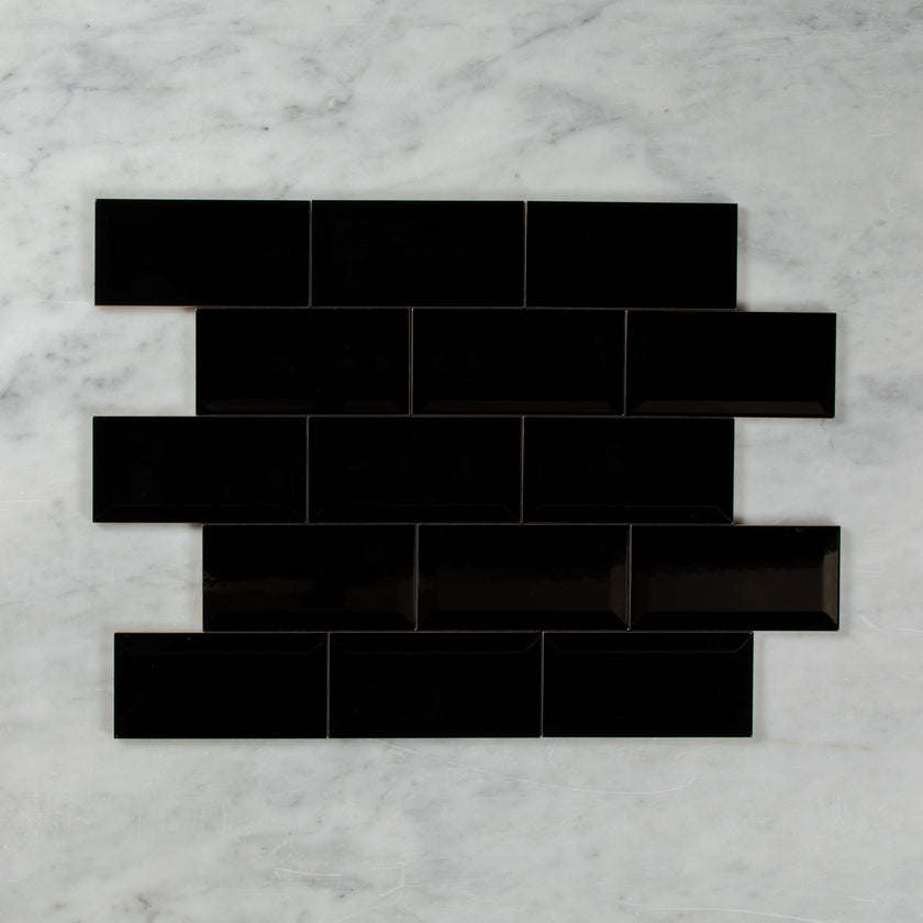 Black Gloss Subway Bevelled