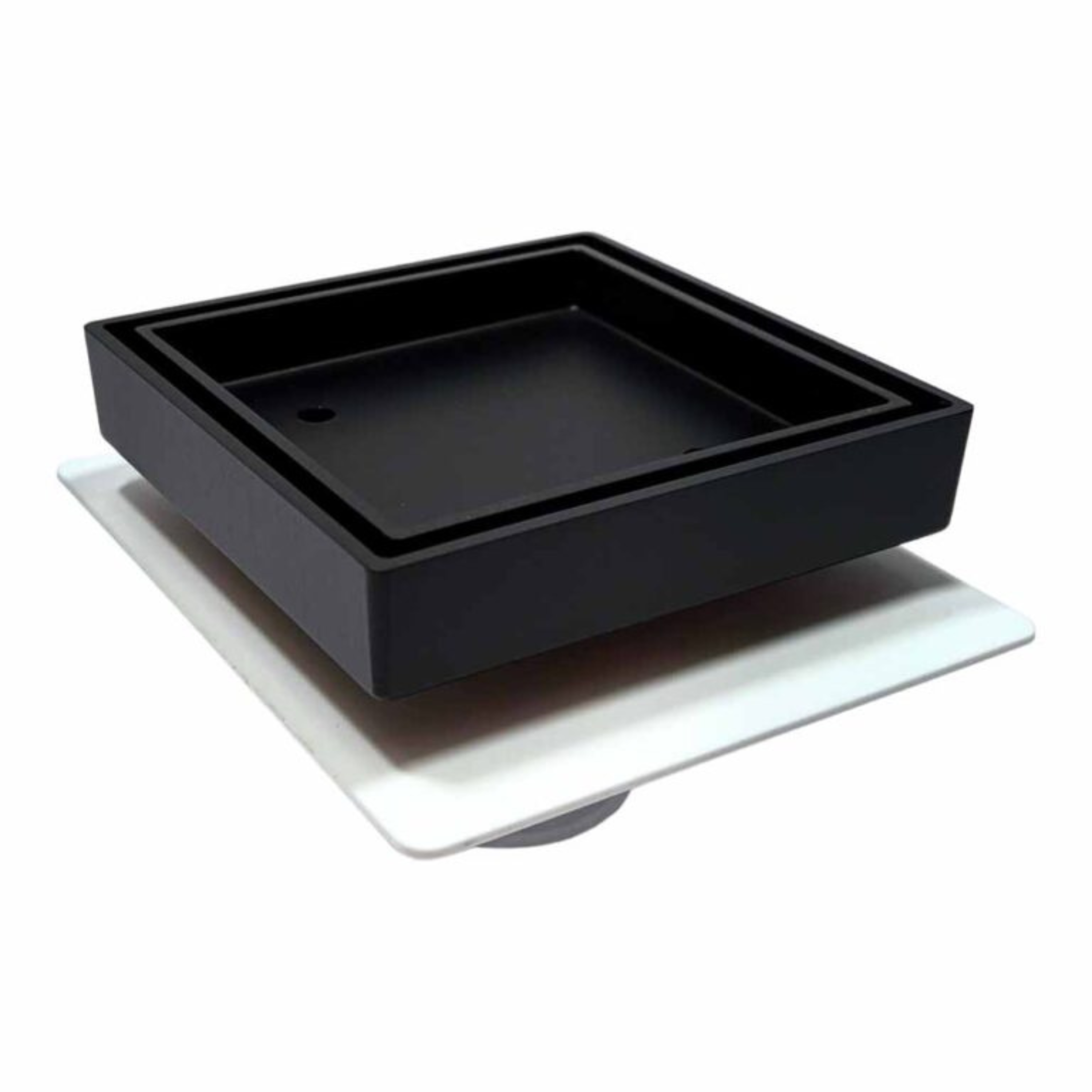 Tile Insert Drain Black With Puddle Flange 100mm