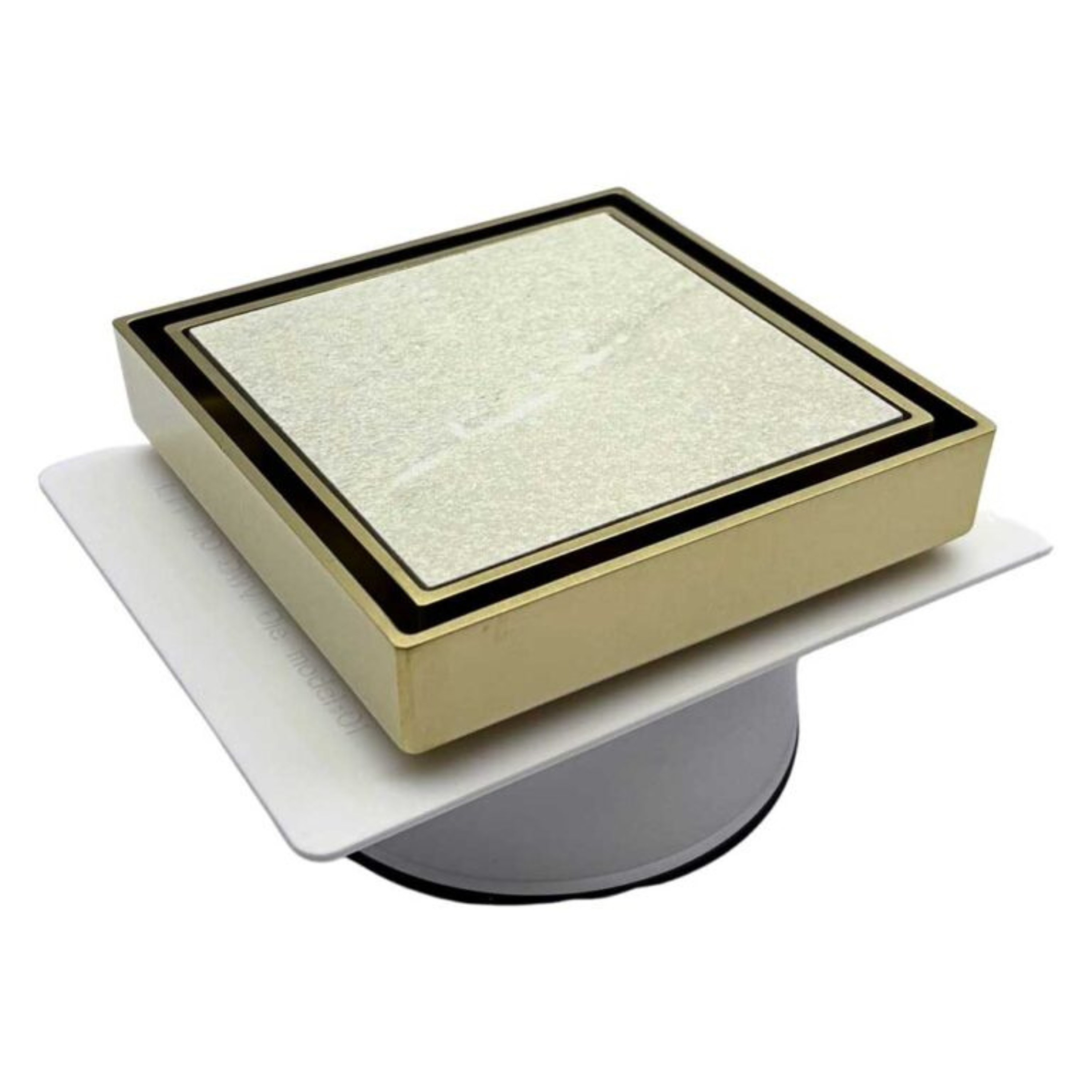 Tile Insert Drain Gold With Puddle Flange 100mm
