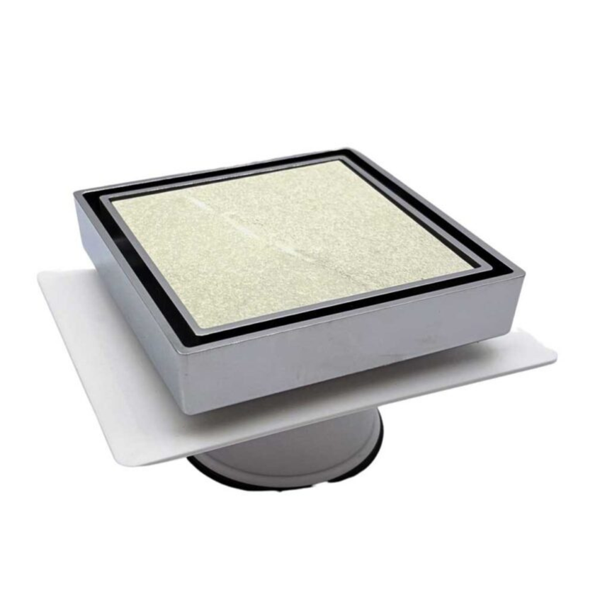 Tile Insert Drain Chrome With Puddle Flange 100mm