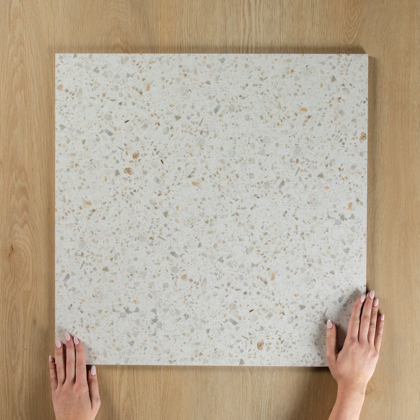 Terrazzo Carving Warm White Matte