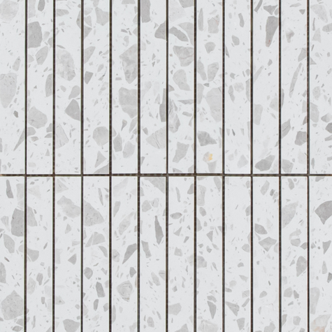 Terrazzo Grey Honed Pumice Kit Kat Mosaic