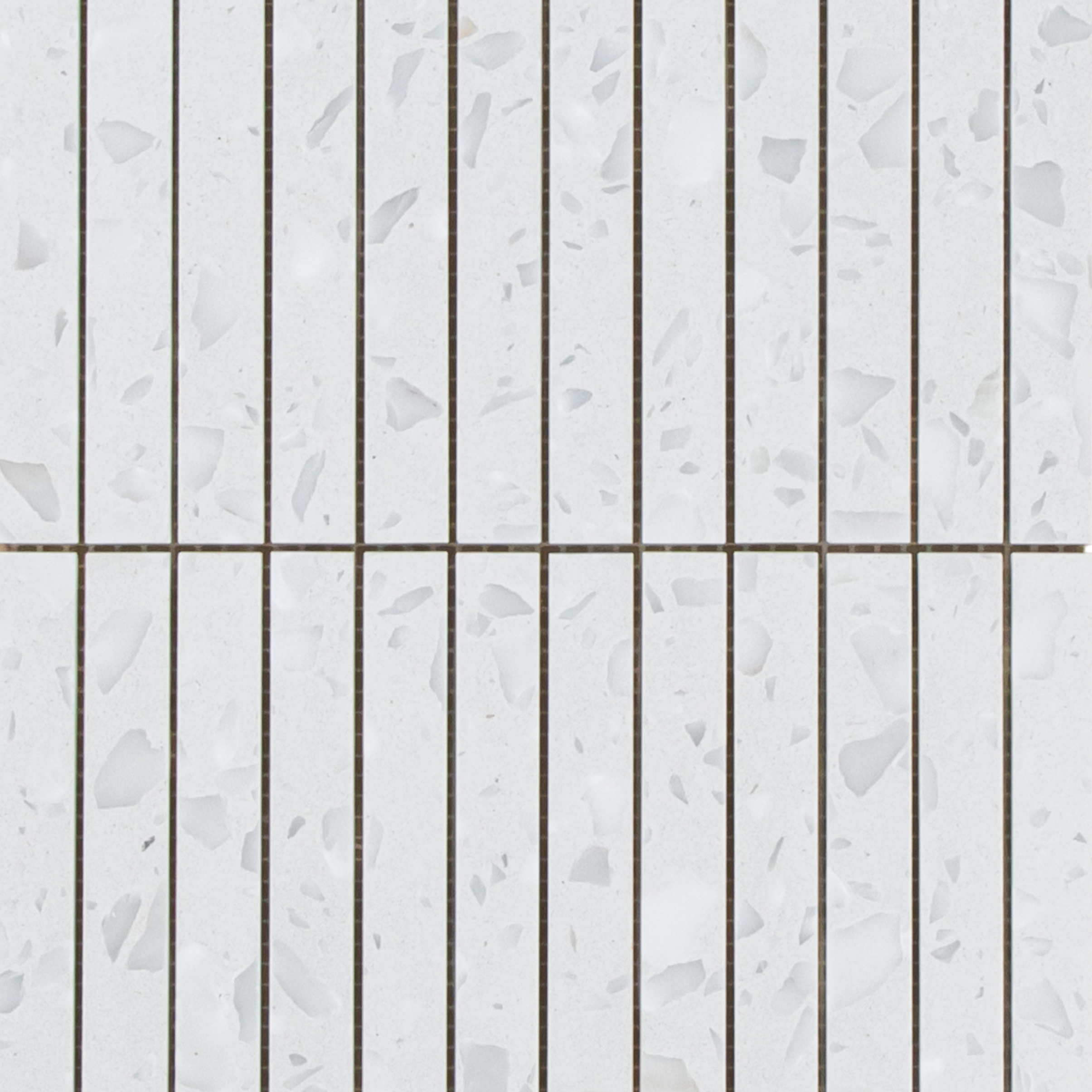 Terrazzo White Honed Moonstone Kit Kat Mosaic