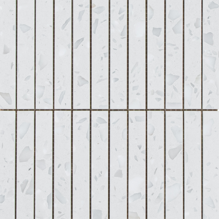 Terrazzo White Honed Moonstone Kit Kat Mosaic