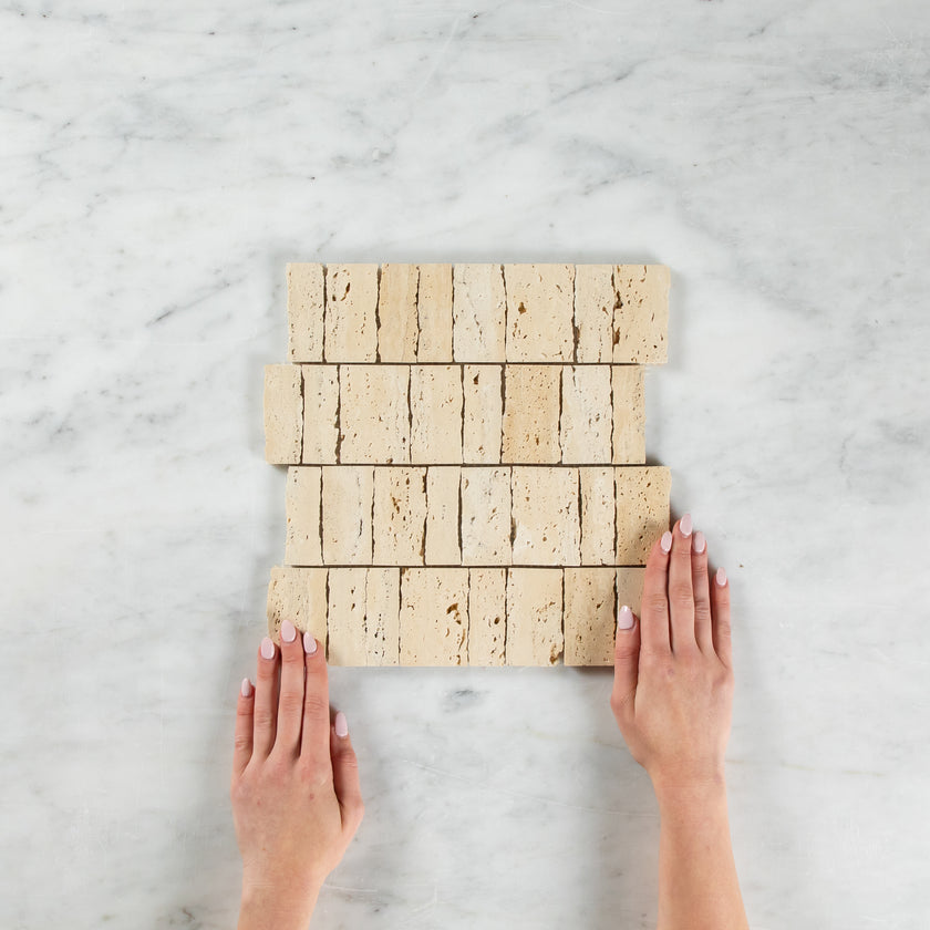 Travertine Ashlar Mosaic Beige