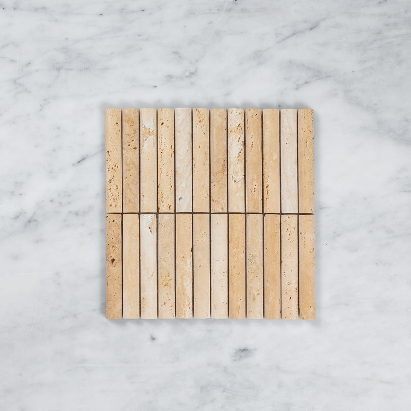 Travertine Beige Marble Flute Mosaic