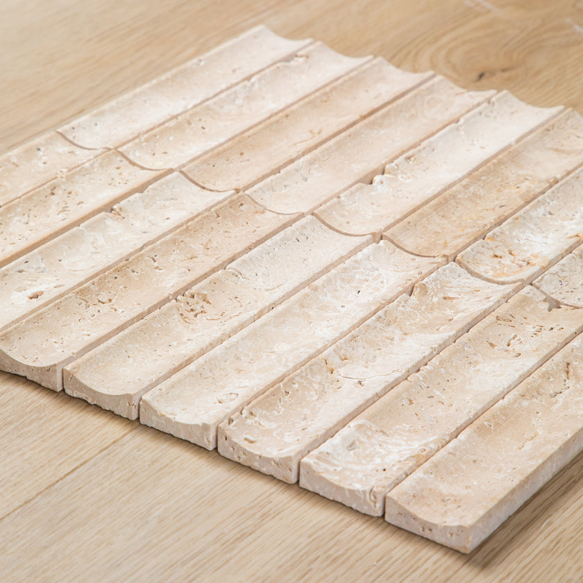Travertine Concave Kit Kat Mosaic