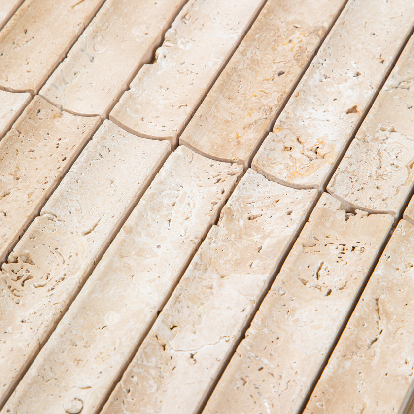 Travertine Concave Kit Kat Mosaic