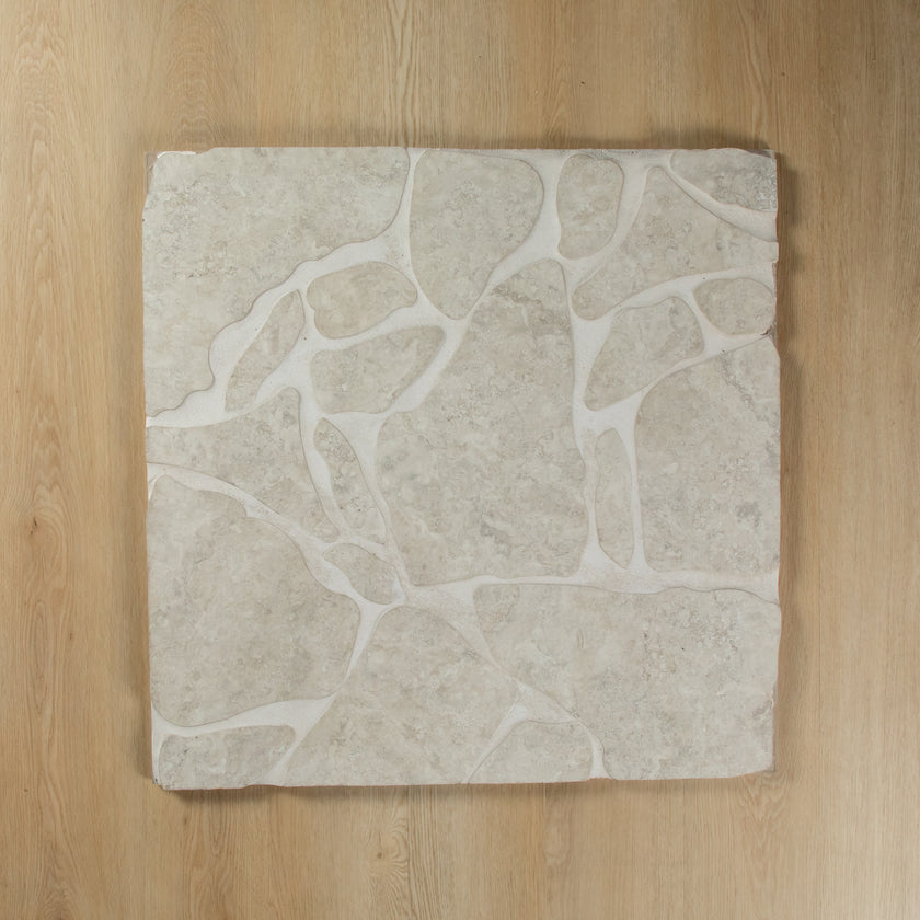 Travertine Stone Silver Crazy Pave In Out
